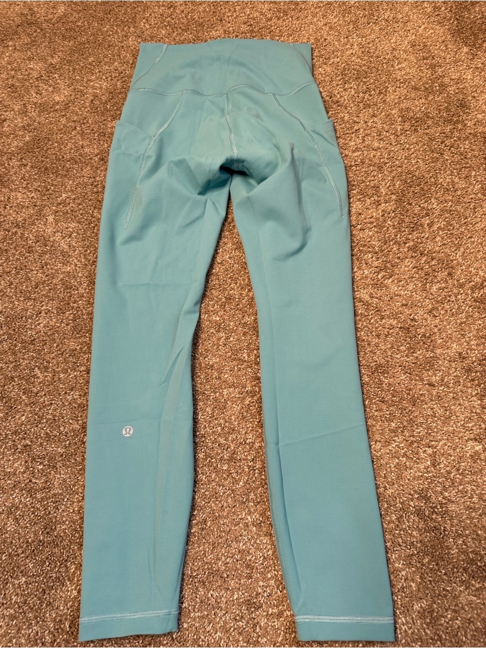 LuLulemon High-Waist Performance Leggings - Light Blue Aqua green SZ 6 Athletic - Picture 7 of 8